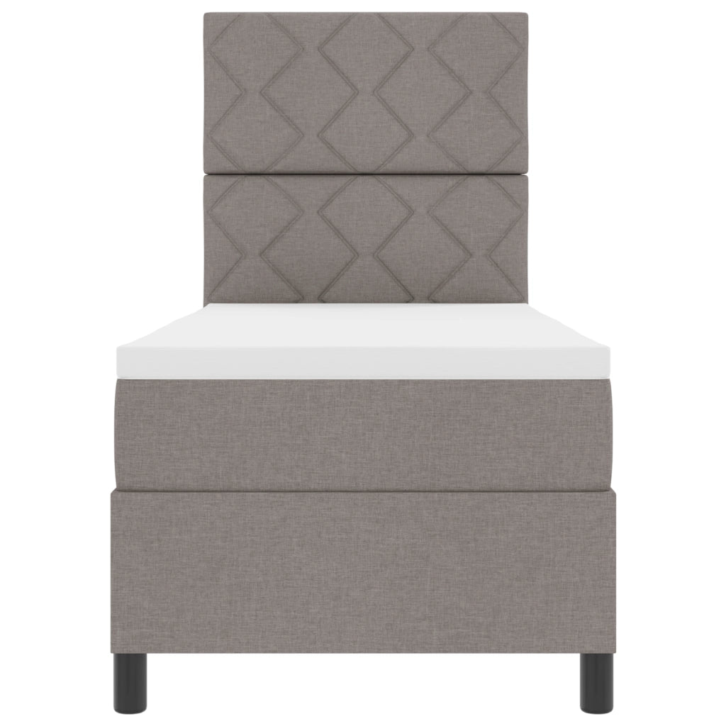 Letto a Molle con Materasso & Luce LED Taupe 80x200 cm Tessuto