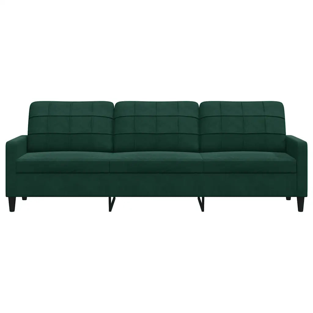 Divano a 3 Posti Verde Scuro 210 cm in Velluto 4007646