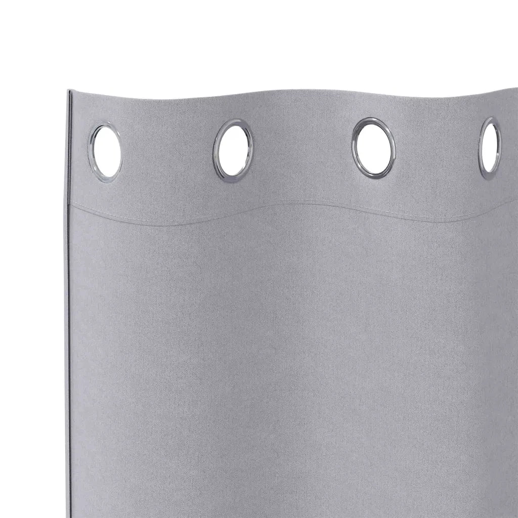 Tende Blackout con Anelli 2 pz Grigio Metallico 245 x 140 cm 4107361