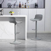 Sgabello da bar girevole con rotazione a 360 gradi schienale ergonomico e altezza regolabile in metallo imbottito grigio