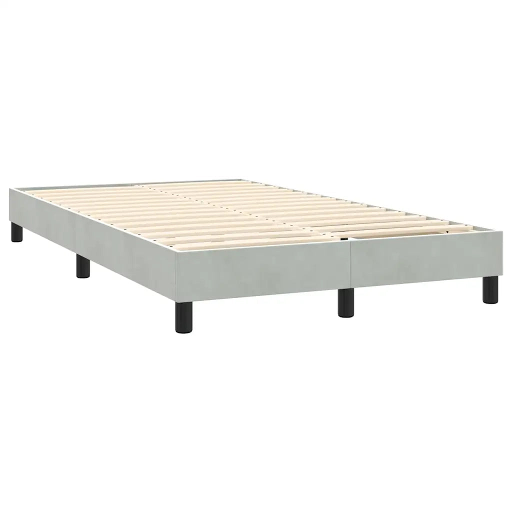 Letto a Molle con Materasso e LED Grigio Chiaro 160x210cm Velluto 3317079