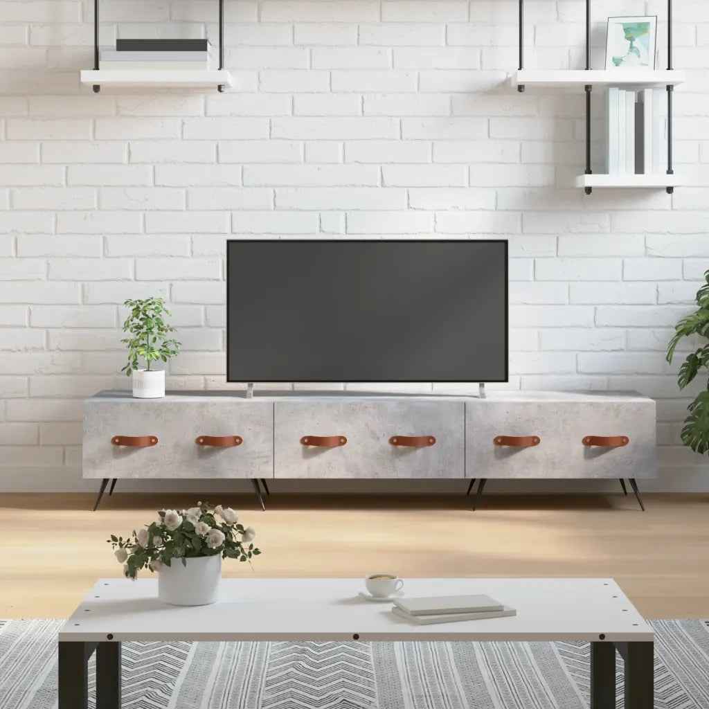 Mobile Porta TV Grigio Cemento 150x36x30 cm Legno Multistrato 829128