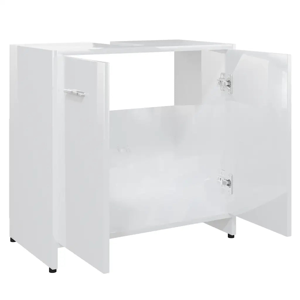 Armadio da Bagno Bianco Lucido 60x33x61 cm in Truciolato cod mxl 63907