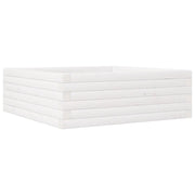 Fioriera | Cassetta per fiori | Vaso da Giardino Bianca 70x70x23 cm Legno Massello di Pino