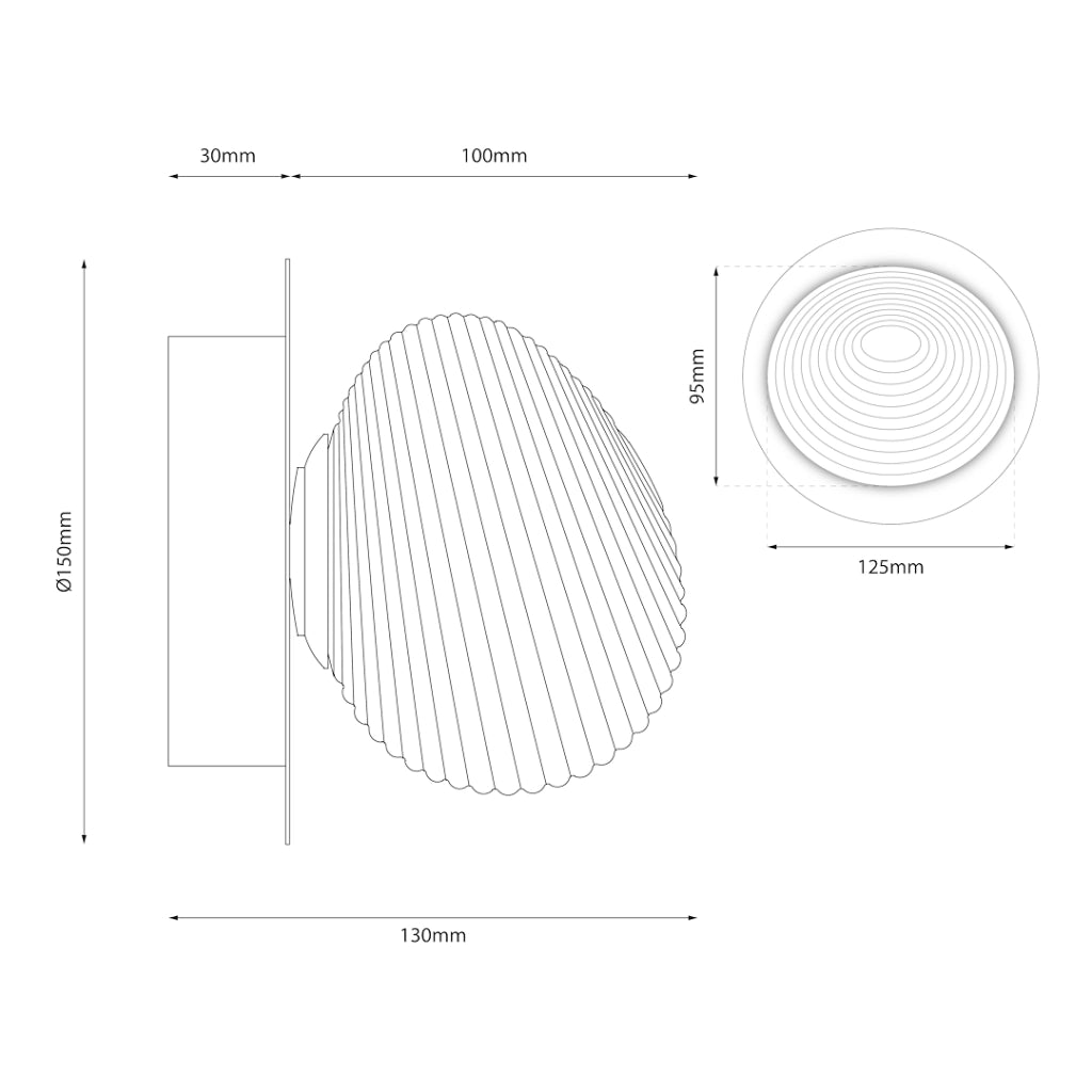 Applique BOLLA Milagro cromo vetro rigato LED 3W 3000K