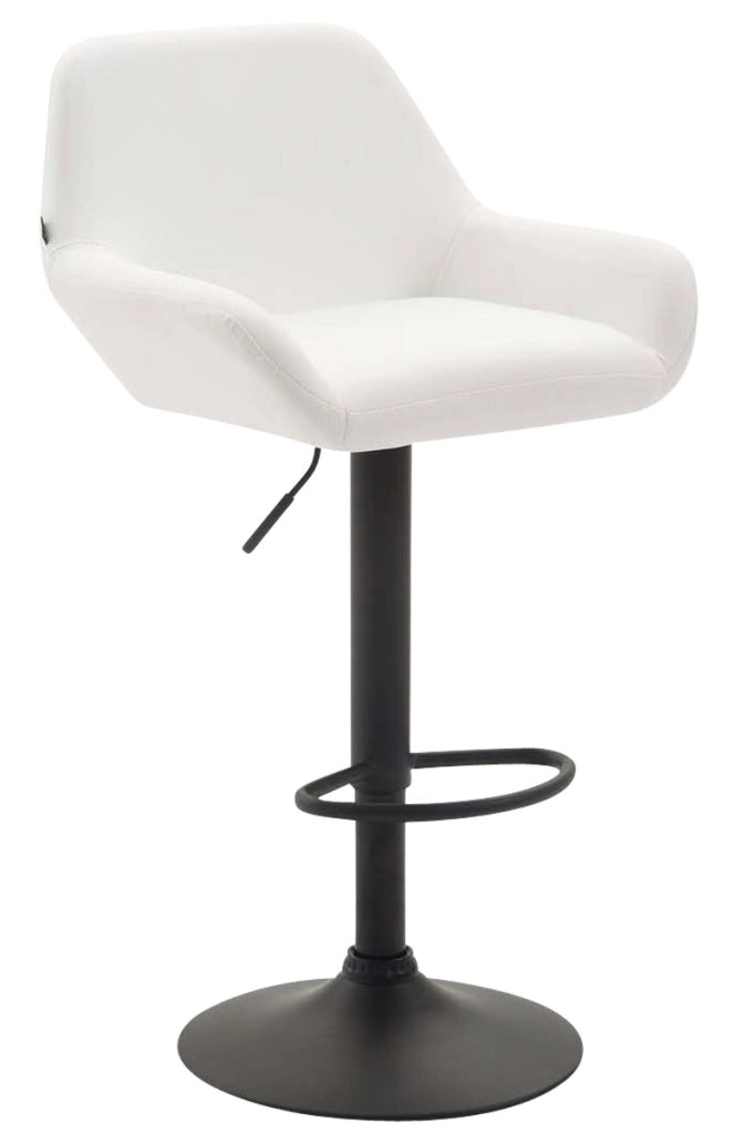 Sgabello Braga in similpelle bianco,nero
