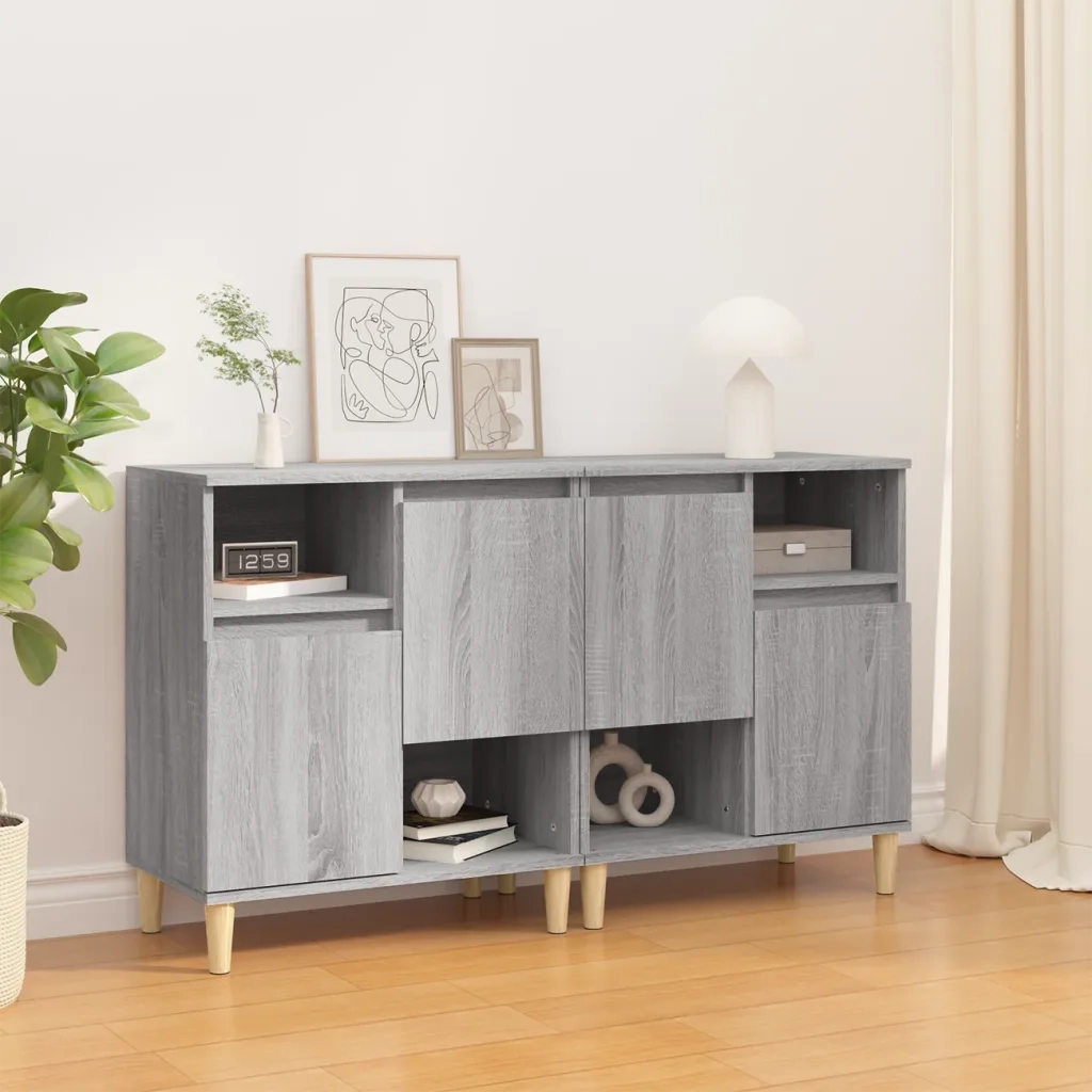 Credenze 2pz | Madia | Buffet da pranzo | Armadio da pranzo Grigio Sonoma 60x35x70 cm in Legno Multistrato
