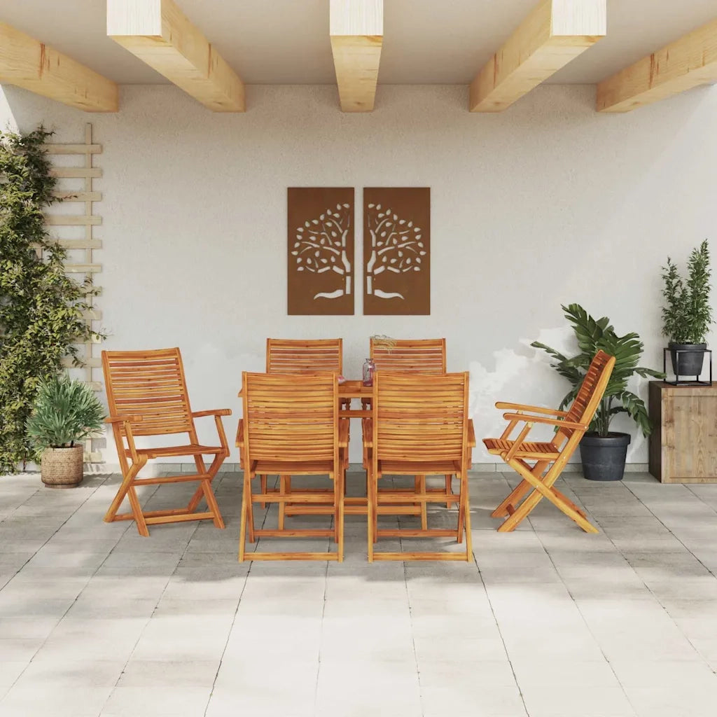 Set da Pranzo per Giardino 7 pcs Marrone 3375757