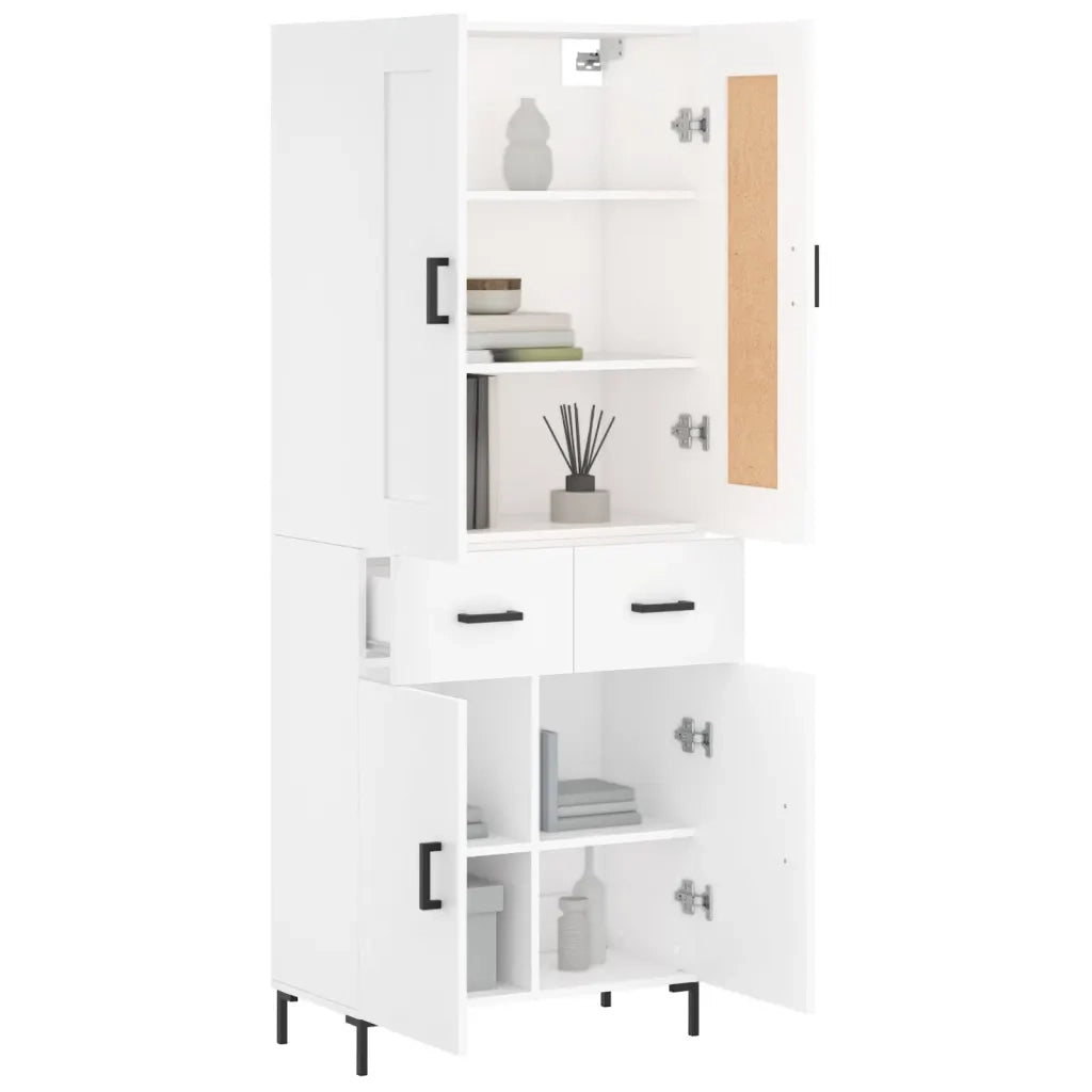 vidaXL Credenza Bianca 69,5x34x180 cm in Legno Multistrato
