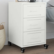 vidaXL Comodino Bianco 36x39x59 cm in Acciaio