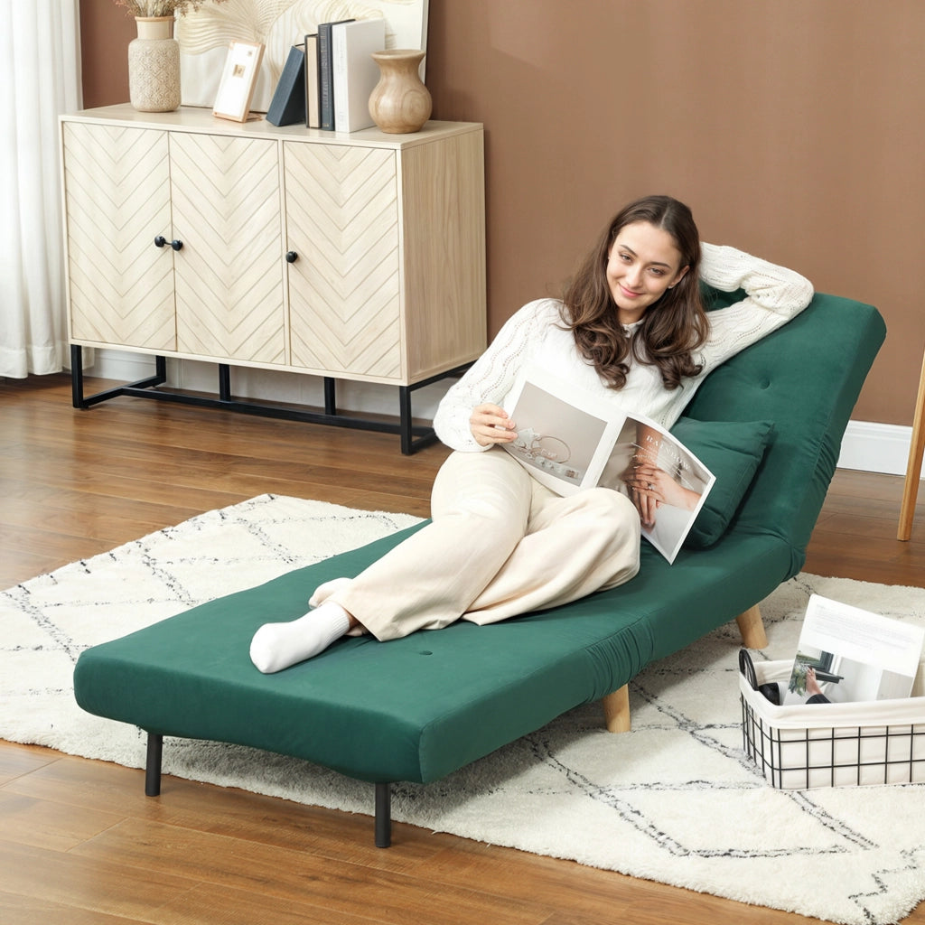 Poltrona letto reclinabile ¨C zephmum ¨C velluto verde scuro 120 kg
