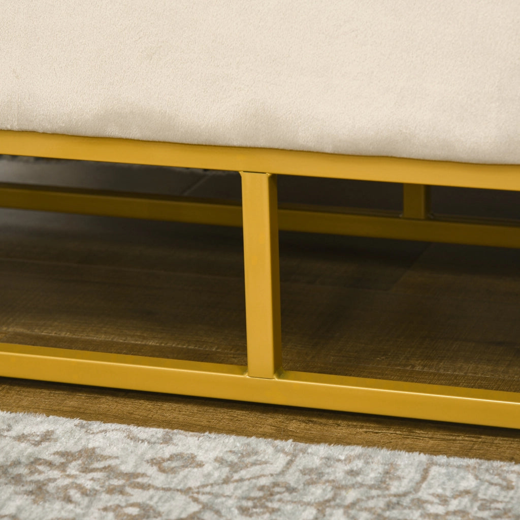 Panca con Contenitore Velluto ¨C Xylo ¨C Oro Gambe Metallo 110x47x46,5cm