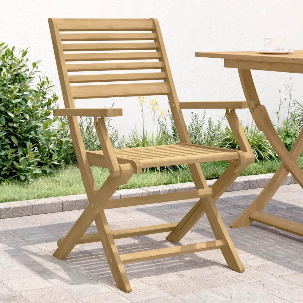 Sedie Giardino Pieghevoli 2 pz | Sedie da Esterno 54,5x61,5x86,5 cm Massello Acacia