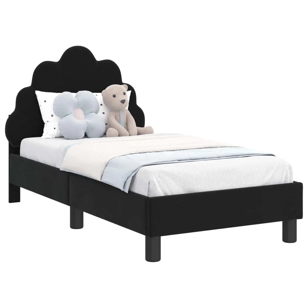 Struttura letto per bambini con testata-Giroletto per bambini Nero 70 x 140 cm 245709
