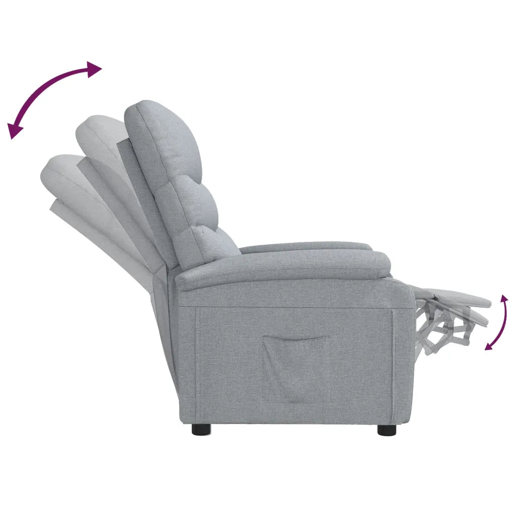 Poltrona Reclinabile in Tessuto Grigio Chiaro 344890