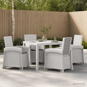 Set da Pranzo per Giardino 5 pz Bianco e Antracite PP 3430112