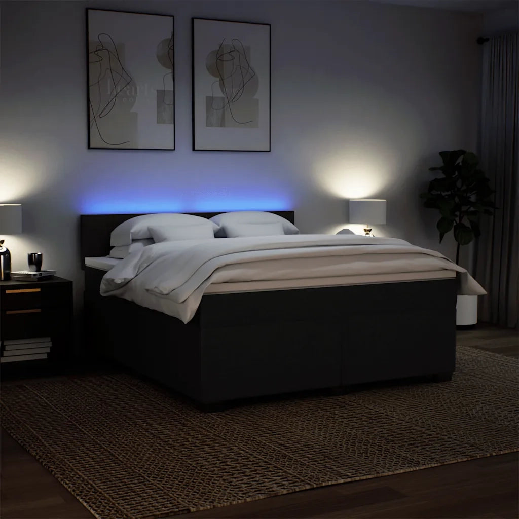 Giroletto a Molle con Materasso Nero 180x200 cm in Tessuto 3288262