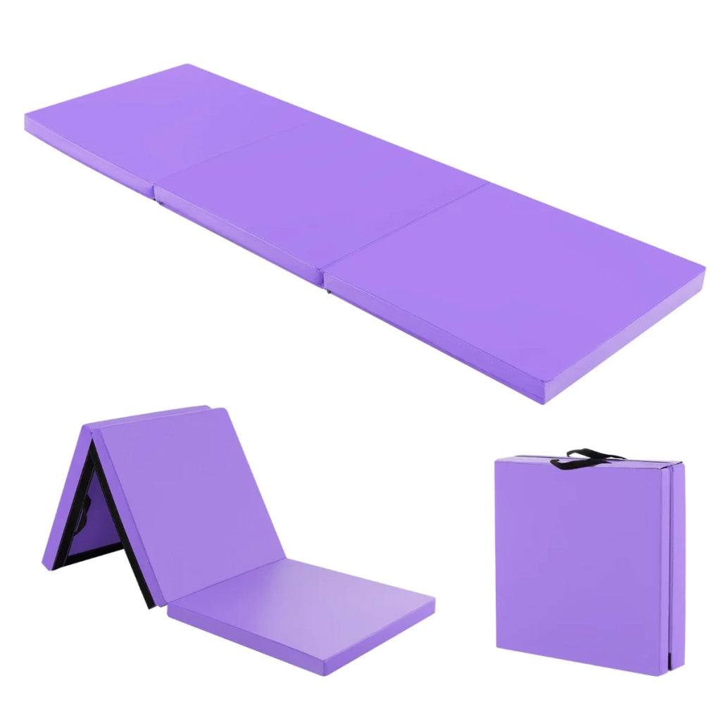 Tappetino pieghevole per esercizi 180 x 60 x 5 cm facile da trasportare e comodo da riporre stile moderno pelle PU viola 20_0014209