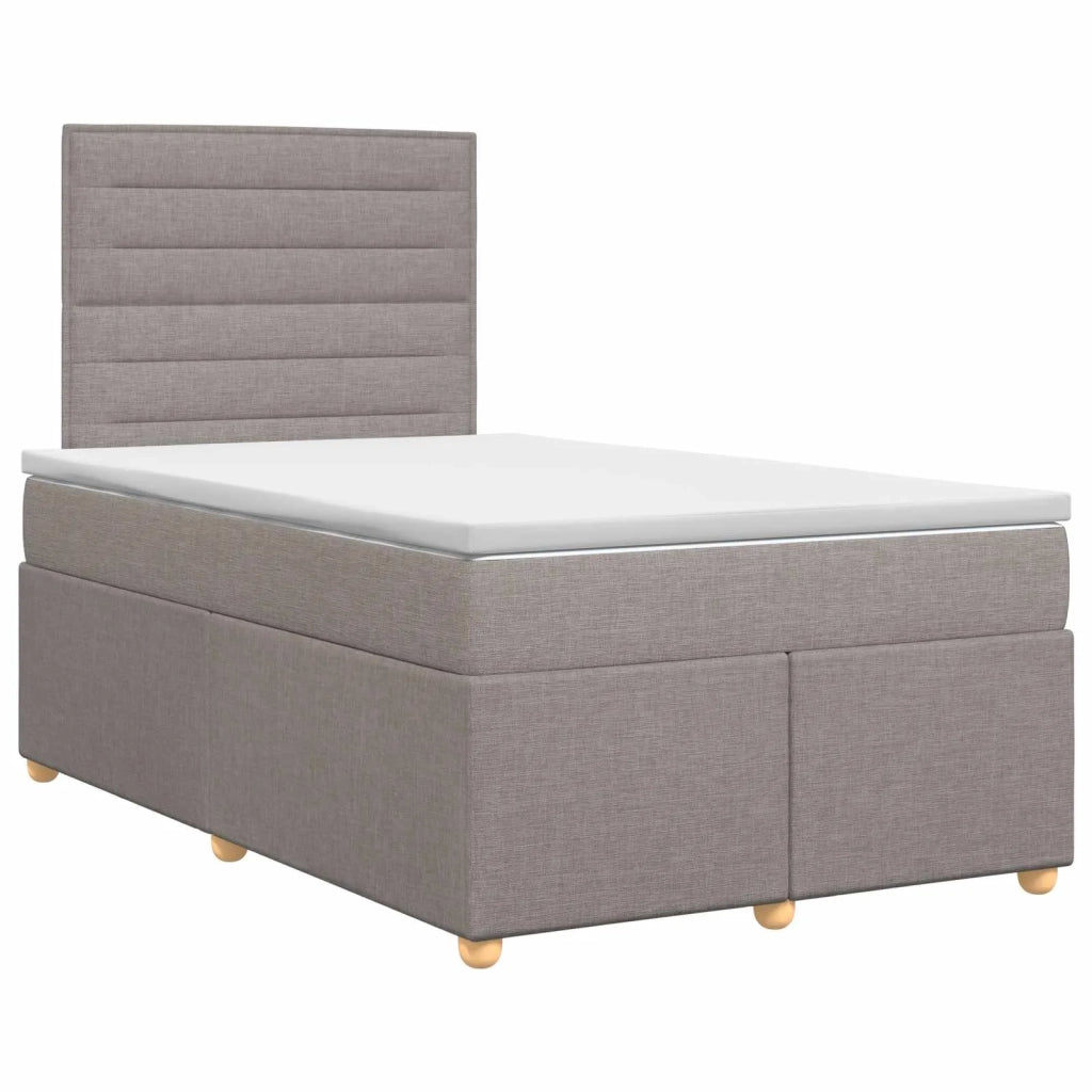 Letto box spring con materasso Tortora 120 x 200 cm Tessuto 3453855