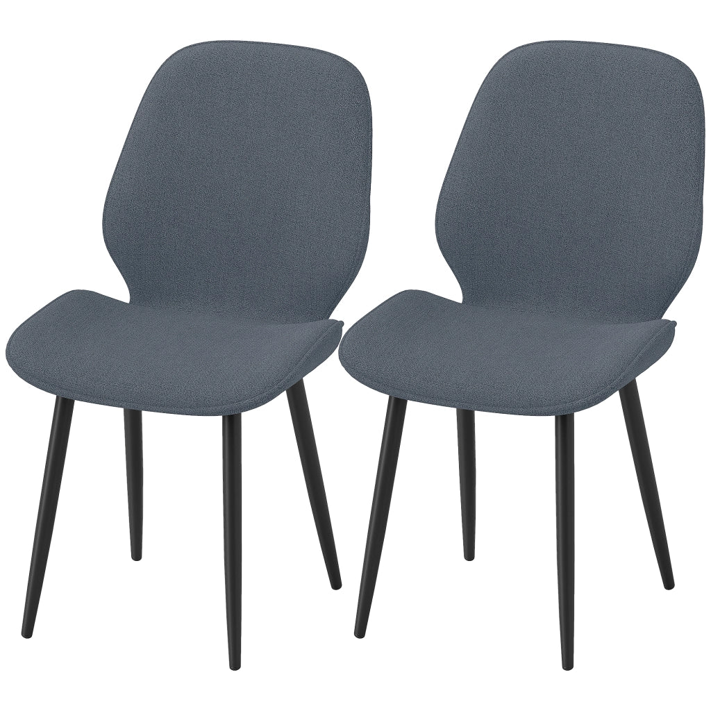 Sedia da Pranzo con Schienale Curvo e Gambe in Metallo ¨C Zephmum ¨C Grigio
