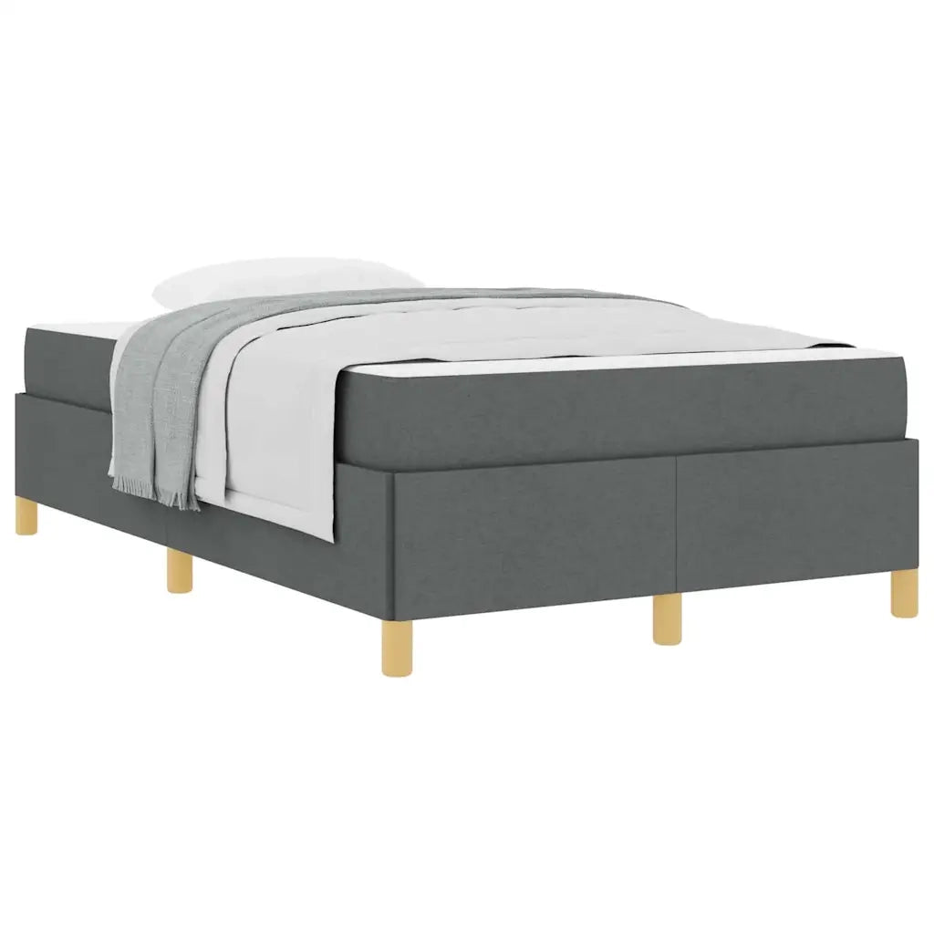 vidaXL Letto a molle con materasso Grigio scuro 120 x 190 cm Tessuto