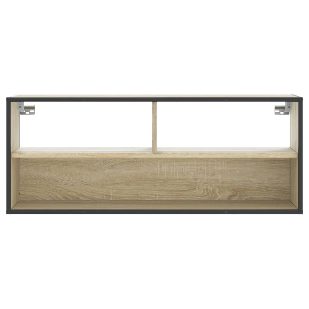 Mobile TV multimediale mensola TV credenza TV sala da pranzo soggiorno camera da letto rovere Sonoma 100 x 31 x 39,5 cm legno ingegnerizzato e metallo marrone 02_0027412