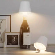 Trade Shop - Lampada Led Per Bottiglia Tappo Tavolo Touch Dimmerabile 3 Tonalità Ricaricabile - Bianco