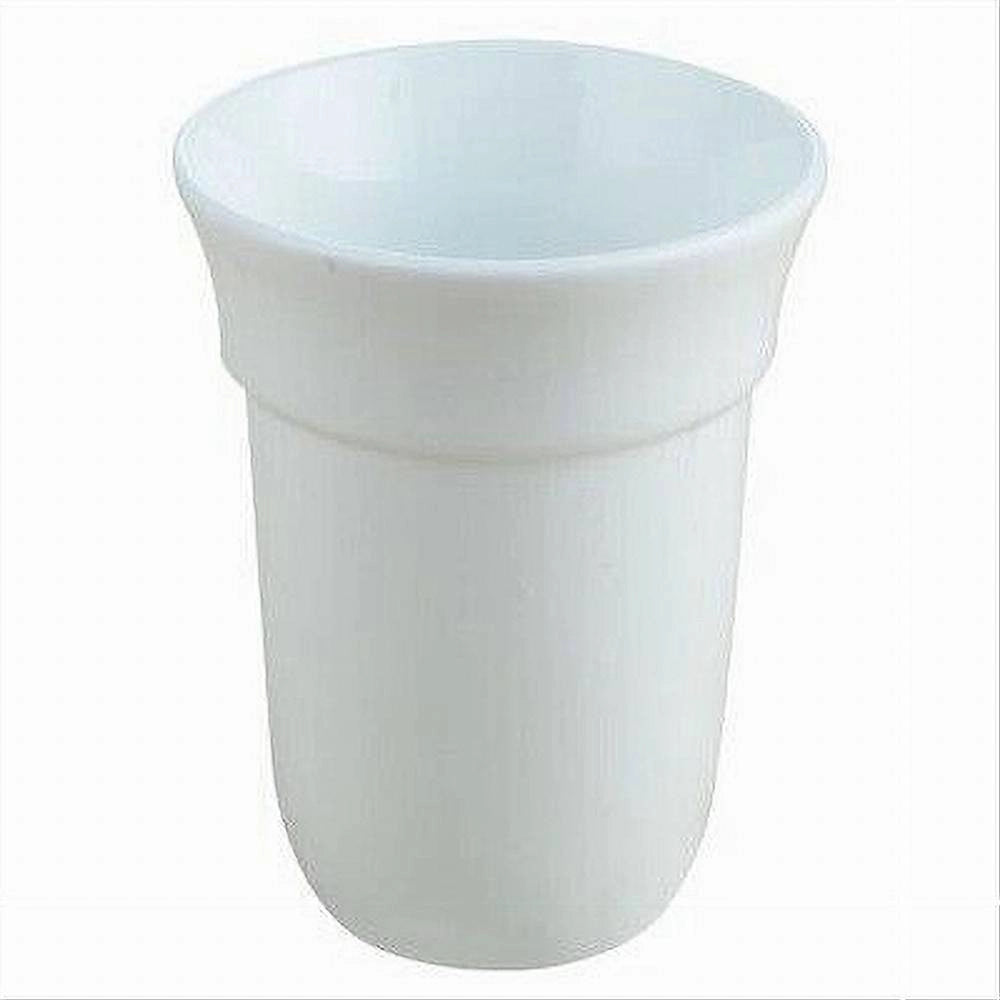 Trade Shop - Bicchiere Ricambio Porta Scopino Wc In Ceramica Bianca Bagno Accessorio 59348 -