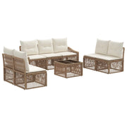Set Divano da Giardino 8 pcs Beige polyrattan