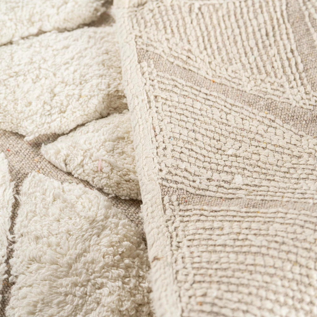 Tappeto Bagno Antiscivolo In Cotone Effetto Rilievo Assorbente, Morbido, Lavabile in Lavatrice 50x80 / 60x120 cm Bianco - 50x80 cm