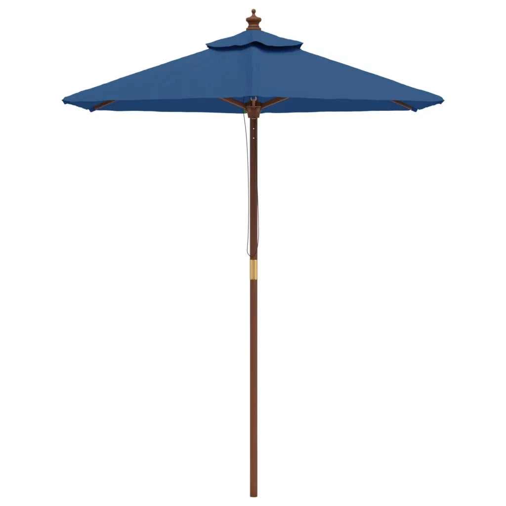 Ombrellone da Giardino-Ombrello da Balcone con Palo in Legno Azzurro 196x231 cm