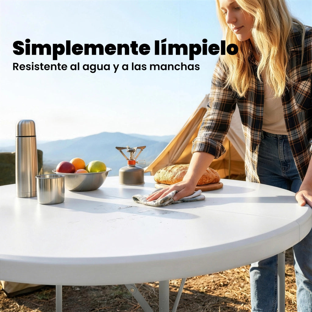 Tavolo Pieghevole da Pranzo ¨C Minimal ¨C Bianco 120x120x74 cm