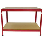 Tavolo da Lavoro Rosso Senza Bulloni in Acciaio e MDF 90x120x60cm