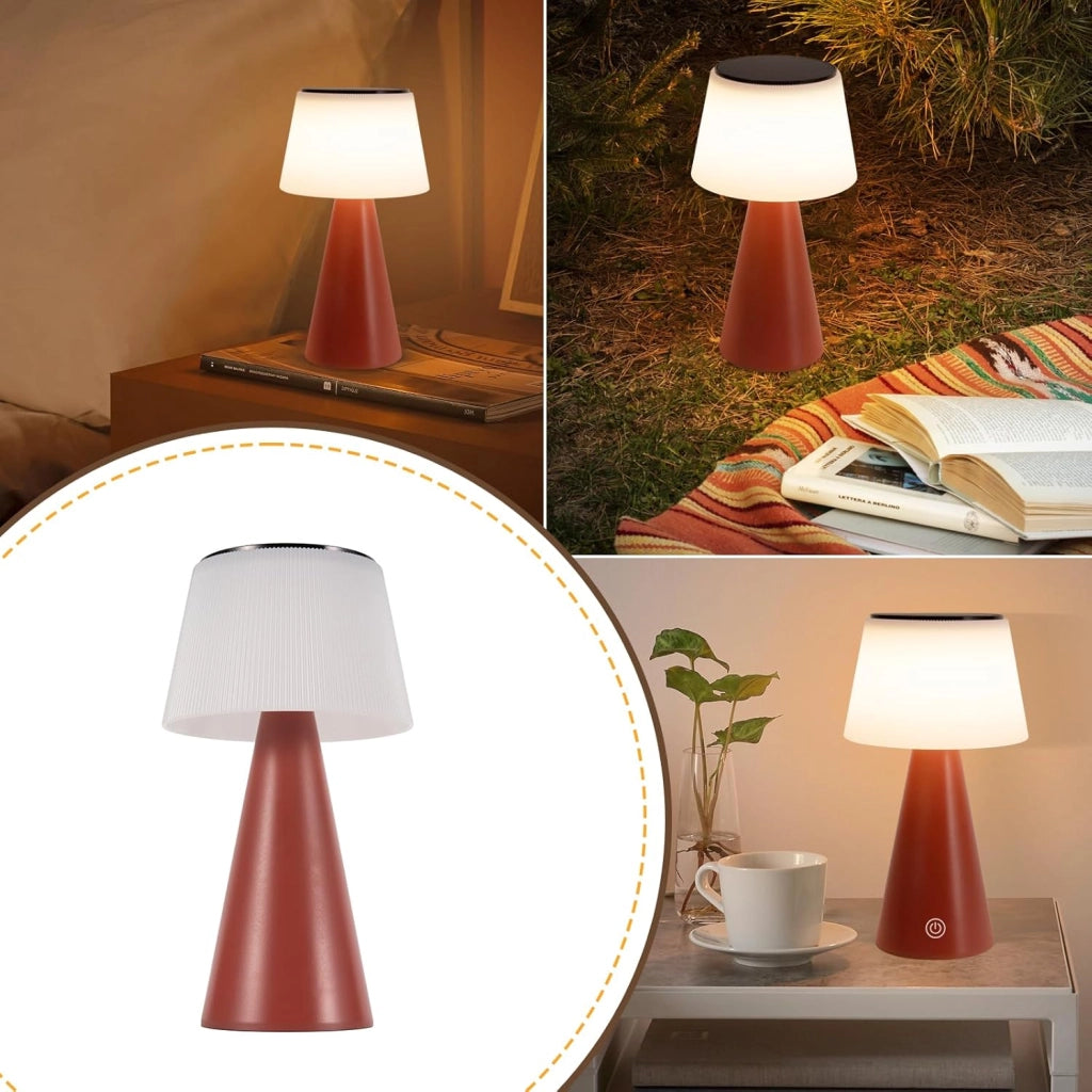 ZMH Lampada da tavolo LED wireless solare batteria moderna dimmerabile per giardino soggiorno comodino