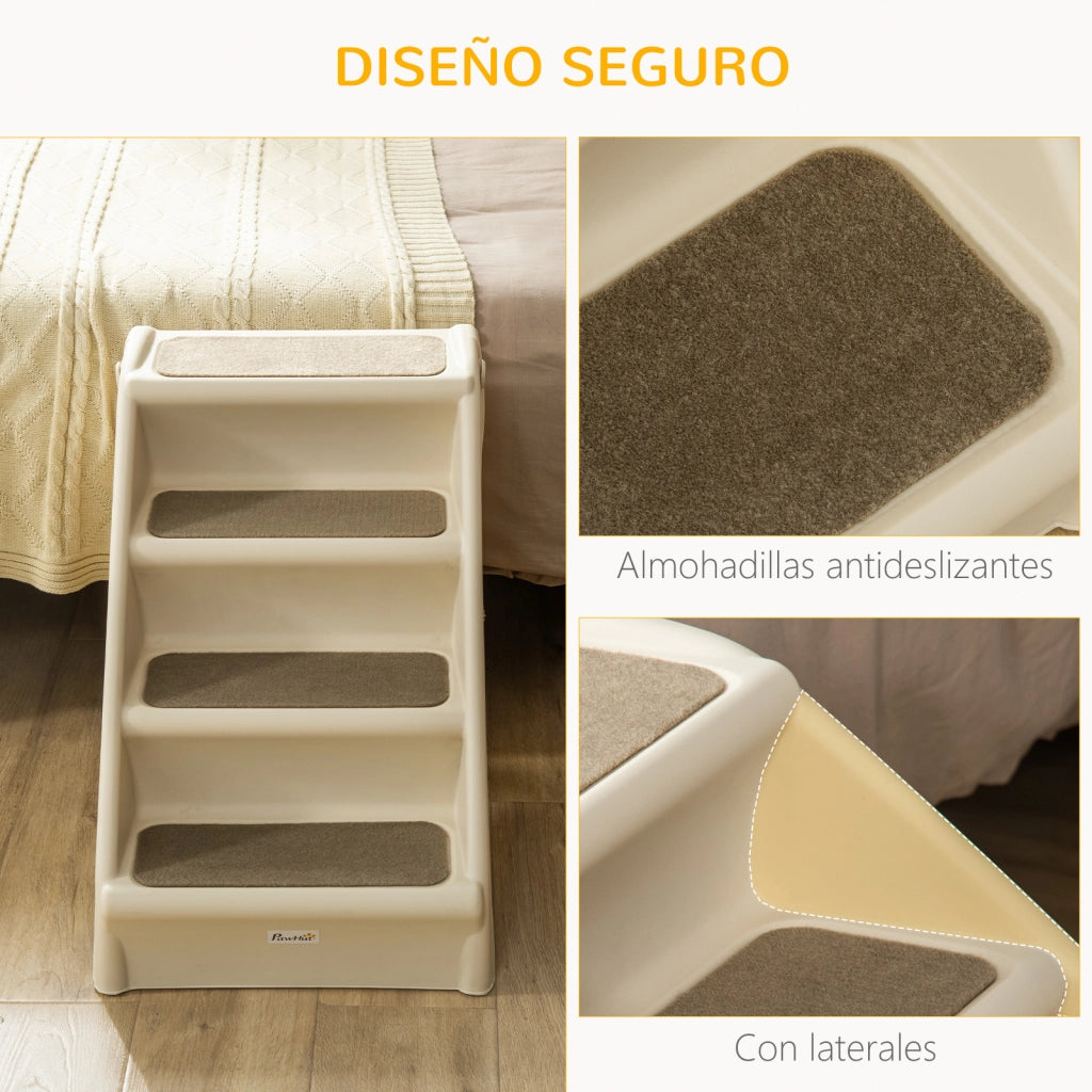 Scalino per Cani Gatti con Tappetini Antiscivolo ¨C zephmum ¨C 62x38x49,5 cm Beige