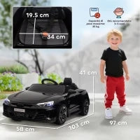 Macchina Elettrica per Bambini 5 Anni con Licenza Audi, Telecomando e Musica, Nera