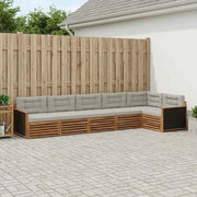 Set di divani da esterno 6 pz Naturale e Grigio Chiaro 3383404