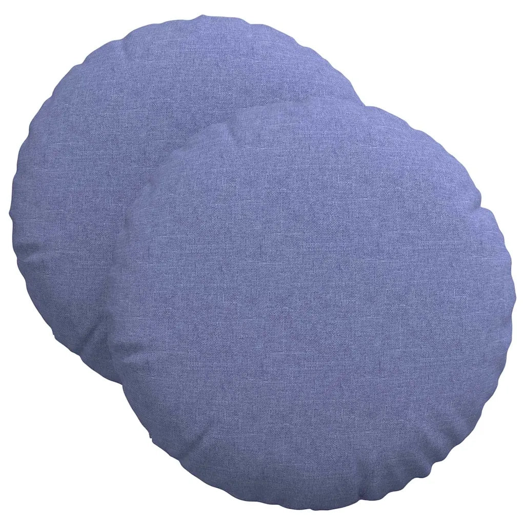 Cuscini per Seduta 2 pcs Blu jeans Ø40 x 13 cm Tessuto 42014134