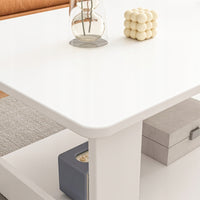 Panca tavolino bianco moderno con ripiano salotto loft grande 100 cm