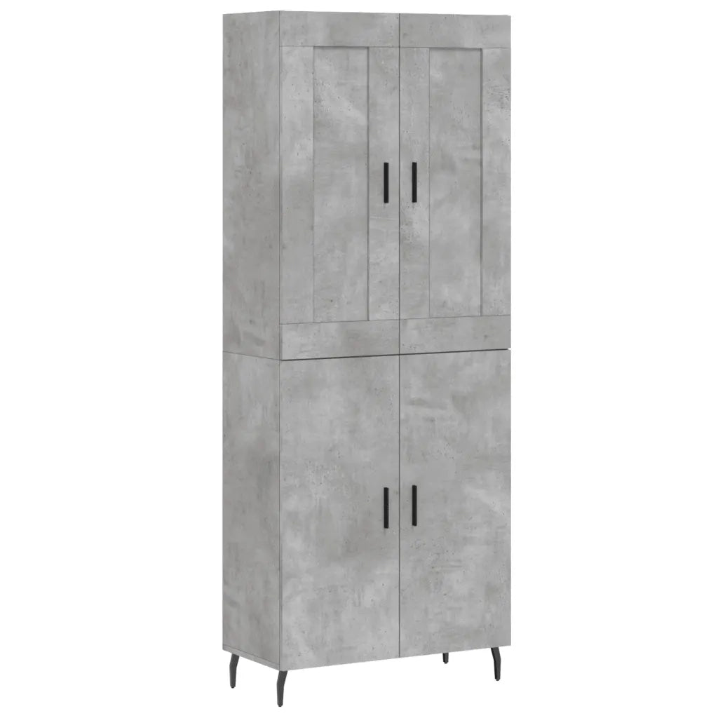 Credenza-Buffet-Armadio da cucina Grigio Cemento 69,5x34x180 cm in Legno Multistrato 904918