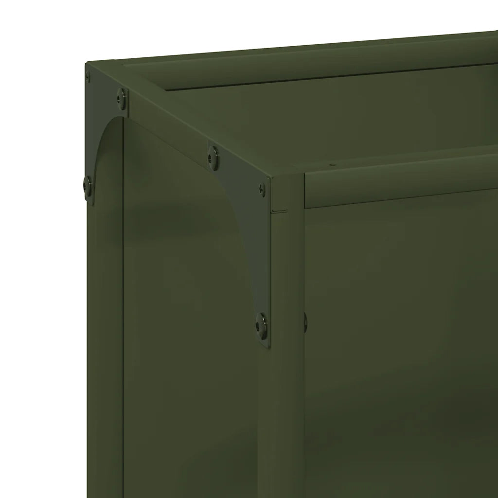 Rastrelliera per Legna da Ardere Verde Oliva 25x25x60 cm 864262