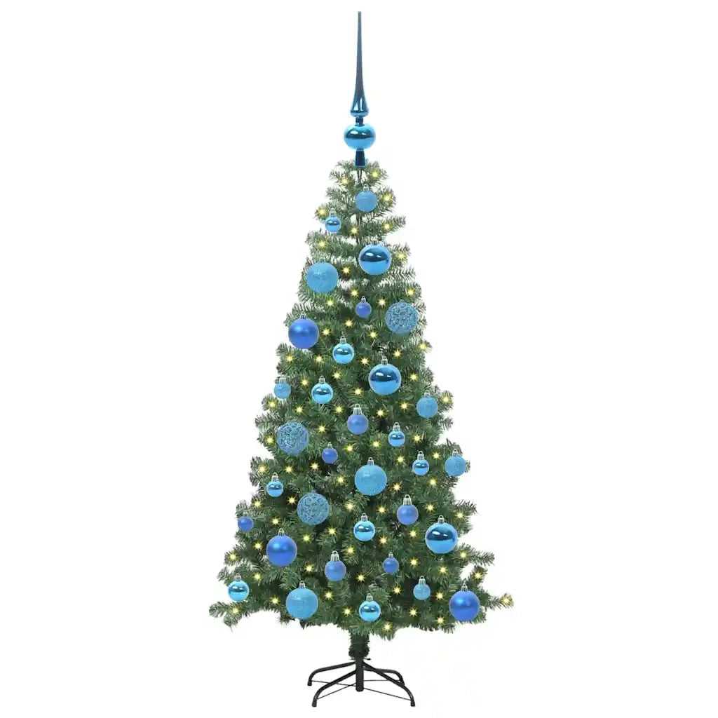 Albero di Natale con 150 LED con supporto Verde 120 cm PVC 3396365
