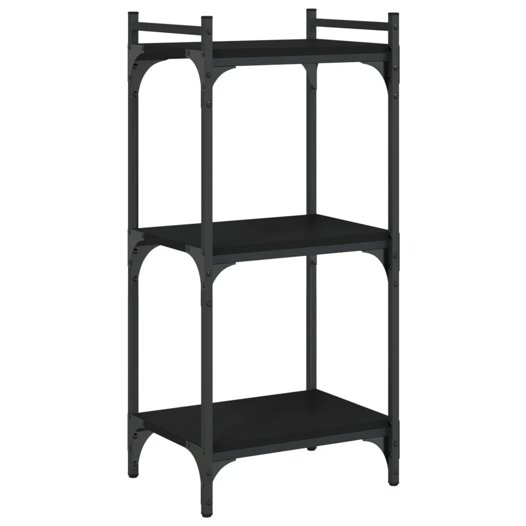 Libreria a 3 Ripiani Nera 40x30x86 cm in Legno Multistratocod mxl 132531
