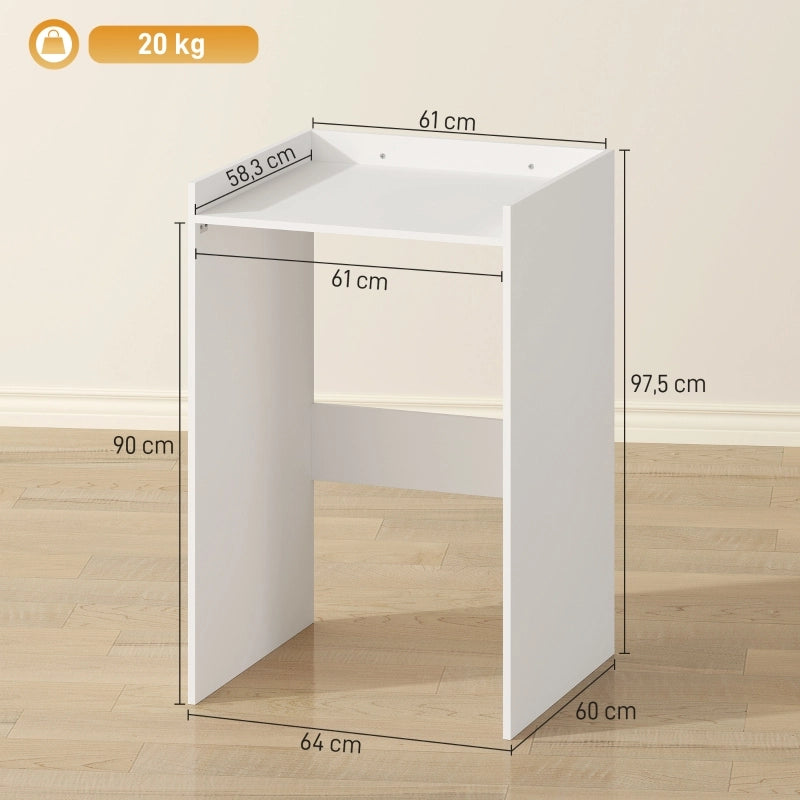 Mobile lavatrice bagno con vano inferiore e piano d’appoggio, 64 x 60 x 97,5 cm, bianco