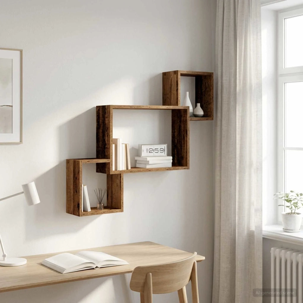 Scaffale da parete A parete Legno antico 91,5 x 15 x 76 cm 8012122