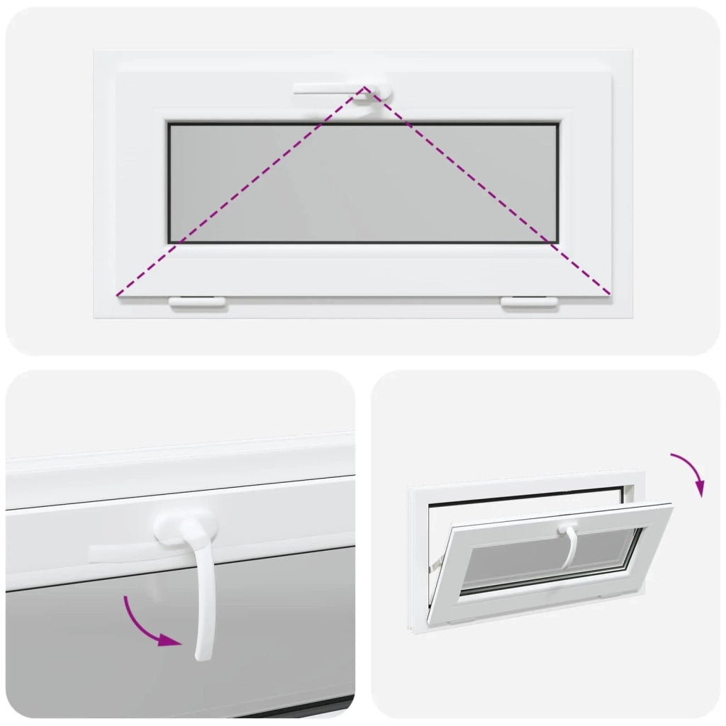 Finestra per Soffitta RISOR 80 x 40 cm PVC e Vetro Bianco