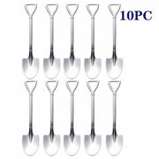Set di 10 cucchiai in acciaio inossidabile a punta acuta per caffè e ghiaccio, cucina vintage