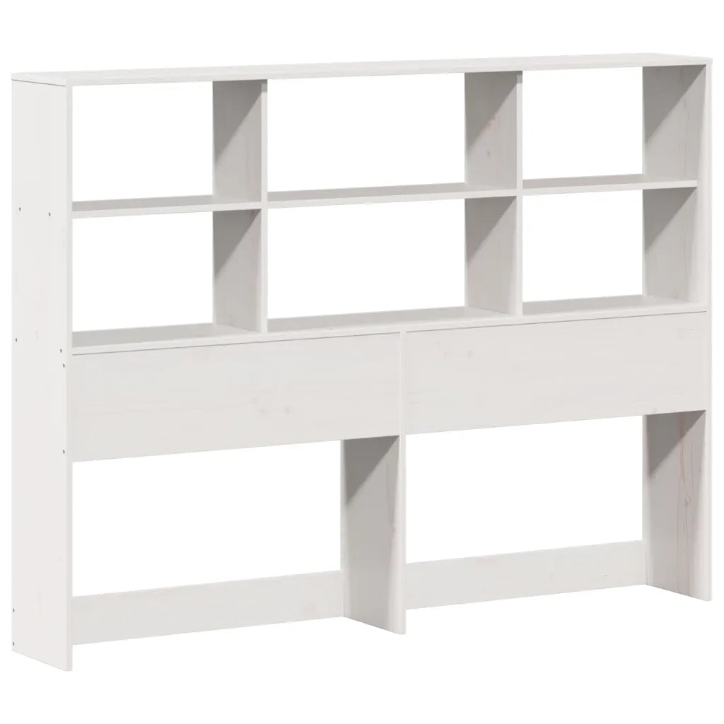 Letto Libreria senza Materasso-Struttura Letto con contenitore Bianco 140x200 cm Legno di Pino 474764