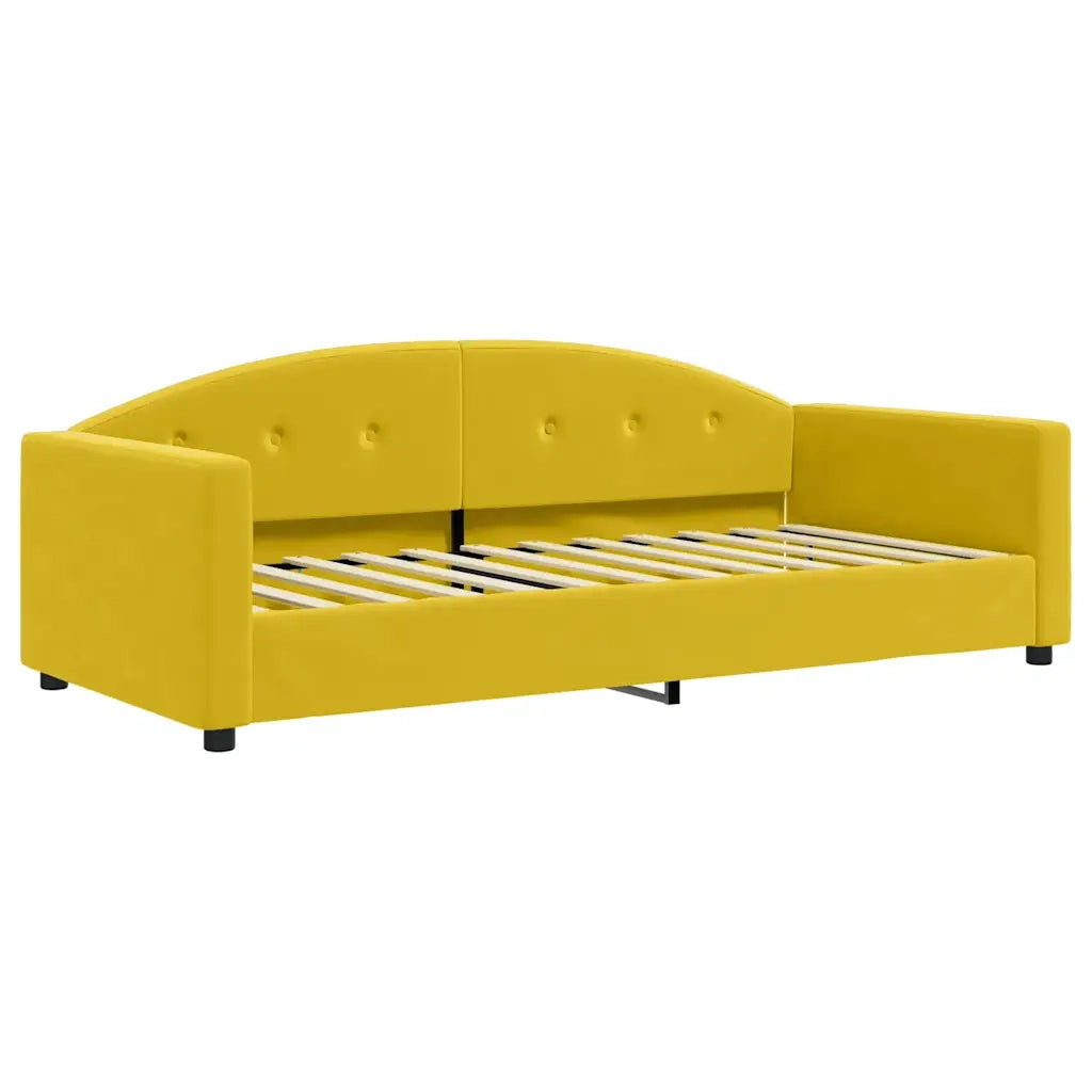 Divano Letto con Materasso-Sofa Letto-Daybed Giallo 90x200 cm in Velluto 396627