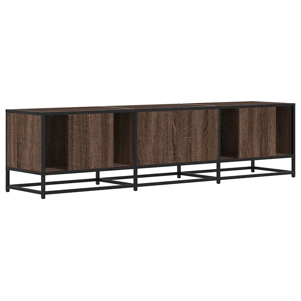 Mobile TV Rovere Marrone 160x35x41 cm Legno Multistrato Metallo
